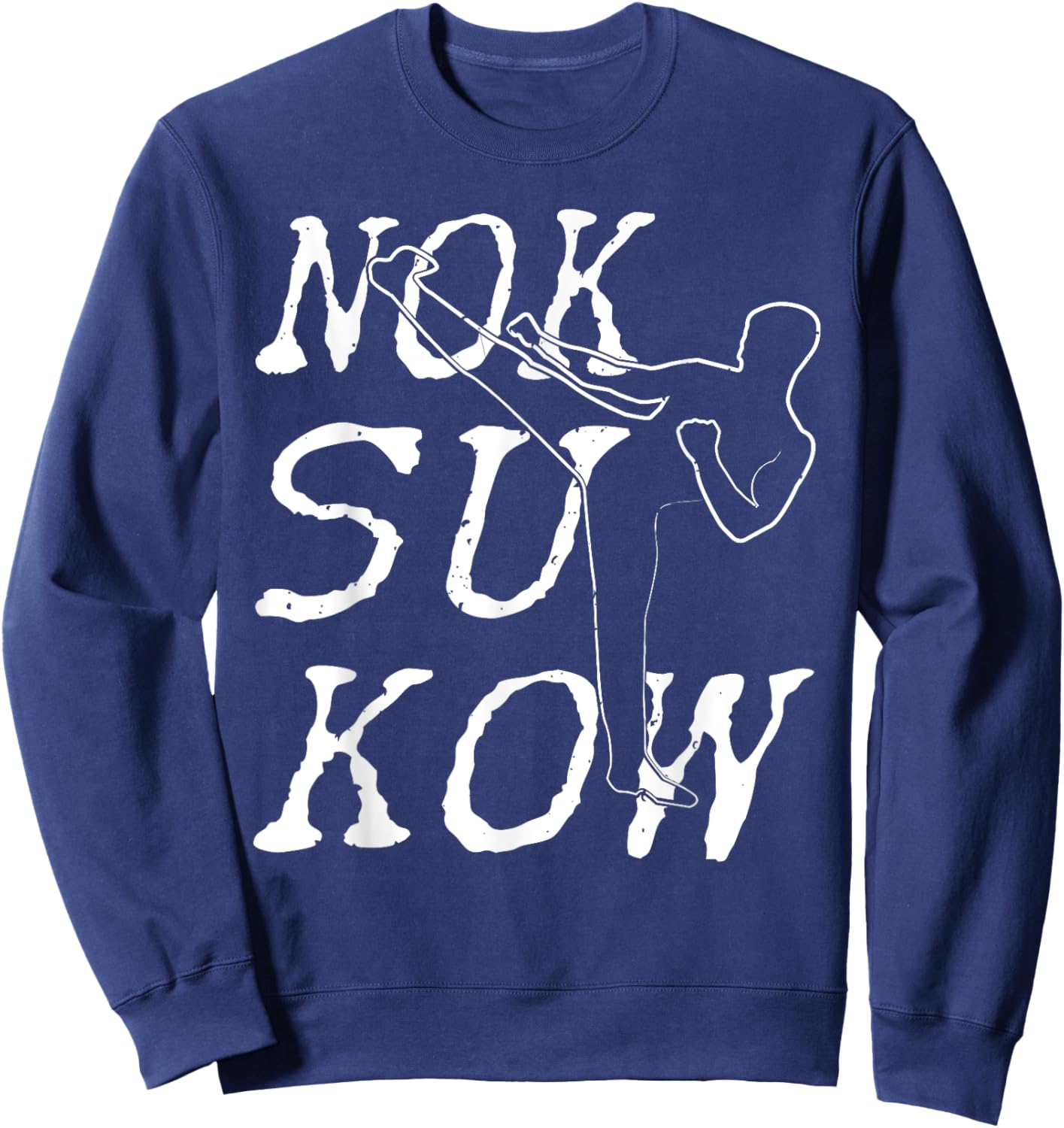Nok Su Kow The White Kickboxer Vintage Kickboxing Sweatshirt - Sweatshirt | Navy