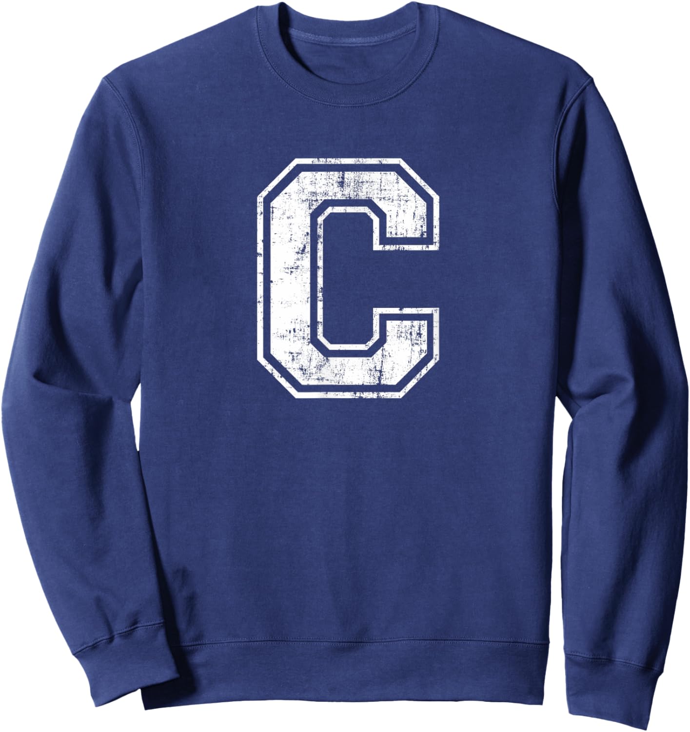 Letter C Uppercase Alphabet Initial School College Varsity Sweatshirt - Sweatshirt | Navy