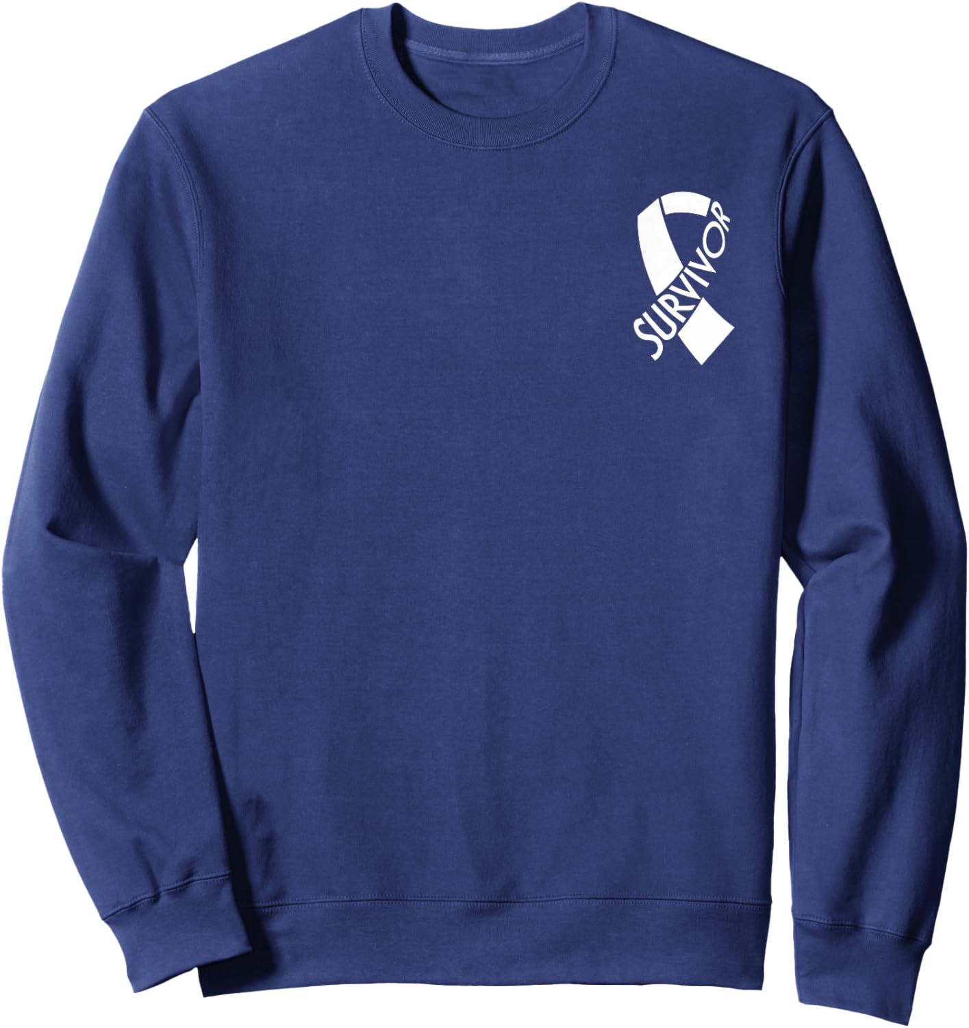 Lung Cancer Survivor White Ribbon Sweatshirt - Sweatshirt | Navy