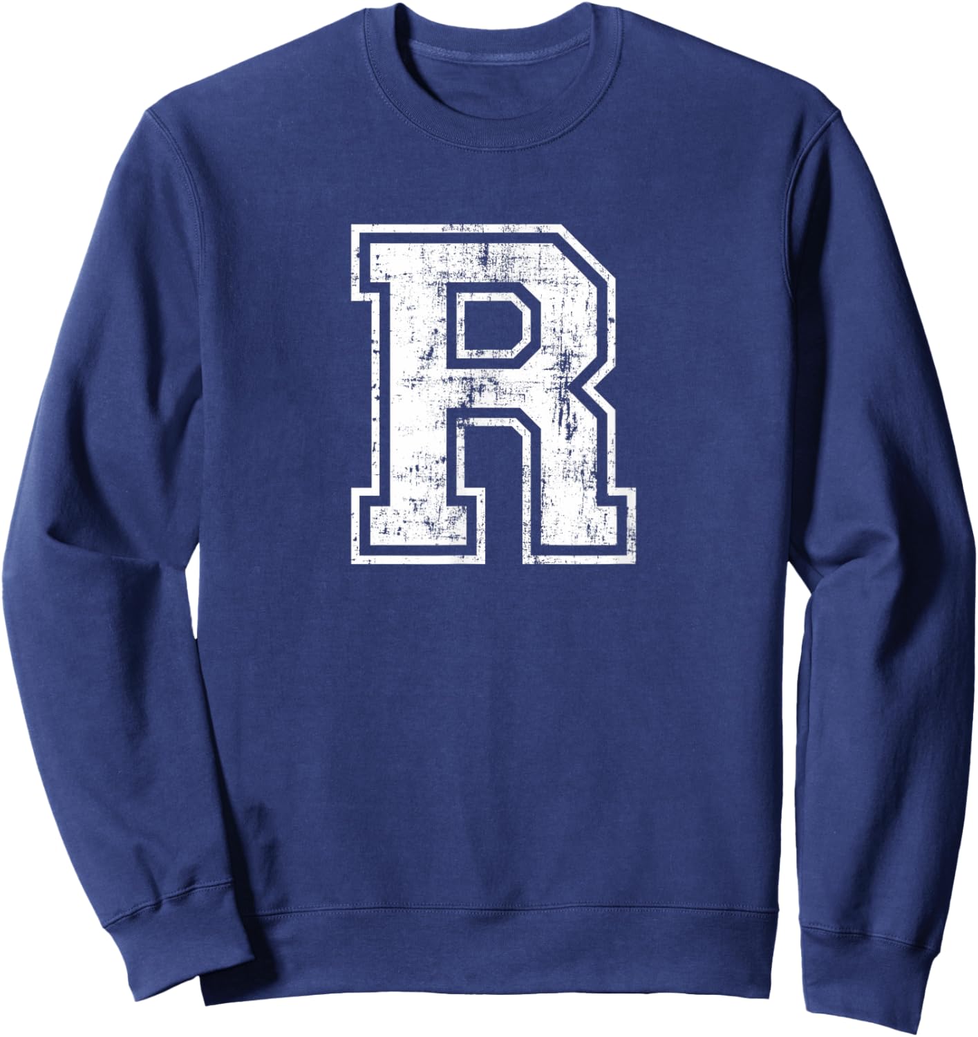Letter R Uppercase Alphabet Initial School College Varsity Sweatshirt - Sweatshirt | Navy