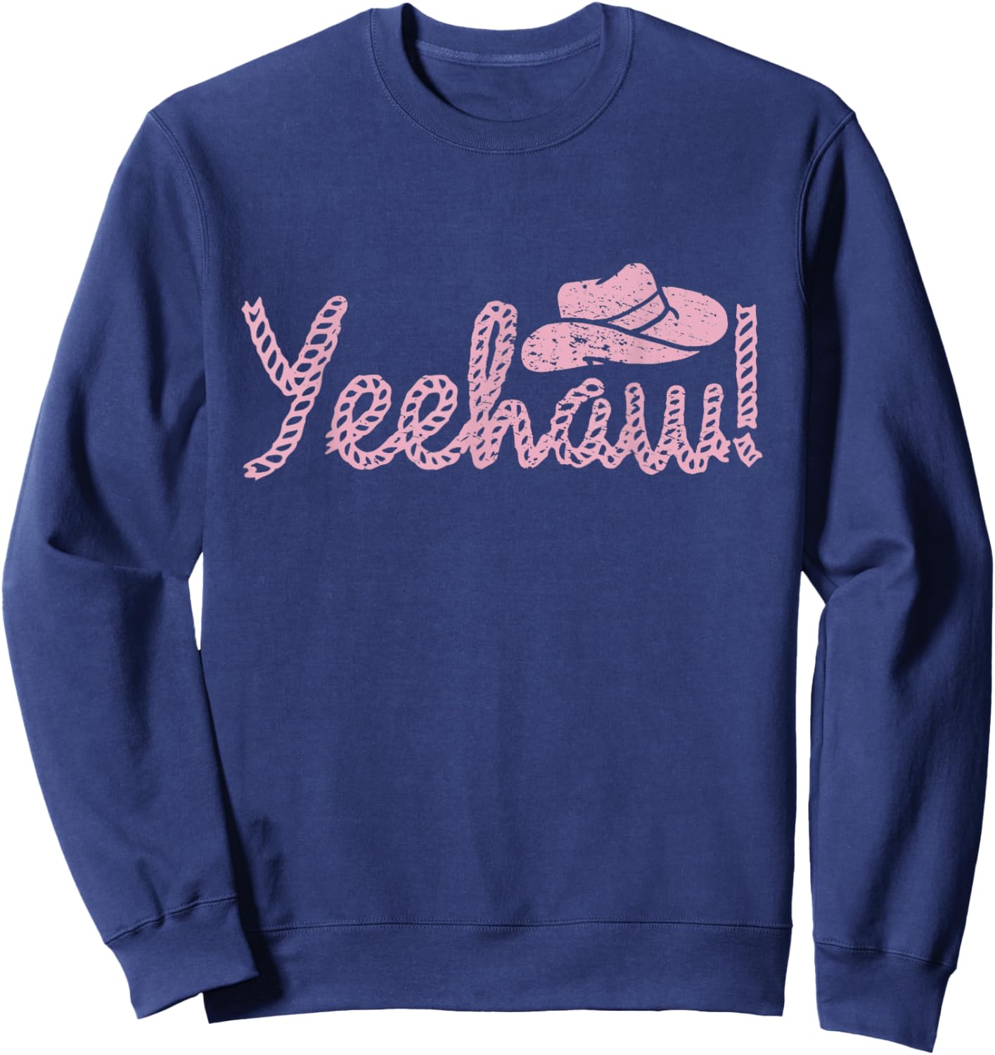 Yee Haw Howdy Rope Rodeo Western Country Southern Cowgirl Sweatshirt - Sweatshirt | Navy