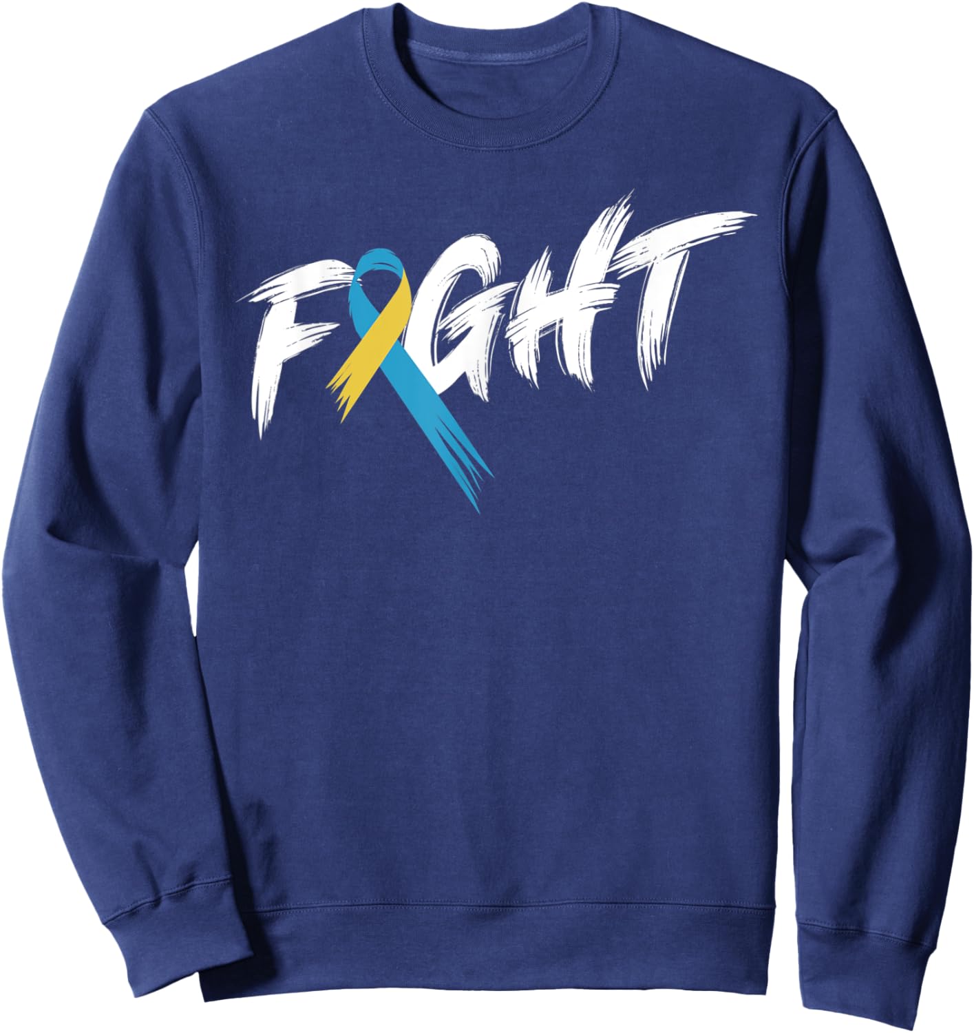 National Down Syndrome Awareness Month Fight Vintage T21 Sweatshirt - Sweatshirt | Navy