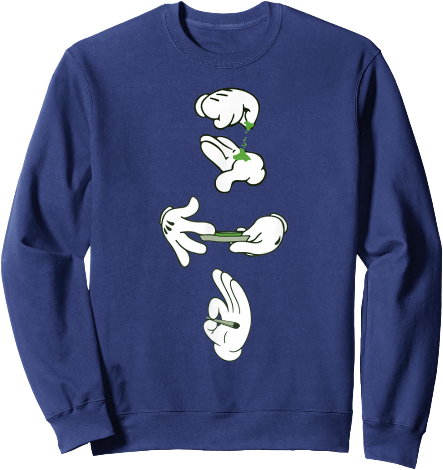Rolling Cannabis Marijuana Weed Joint Blunt Funny Stoner Sweatshirt - Sweatshirt | Navy