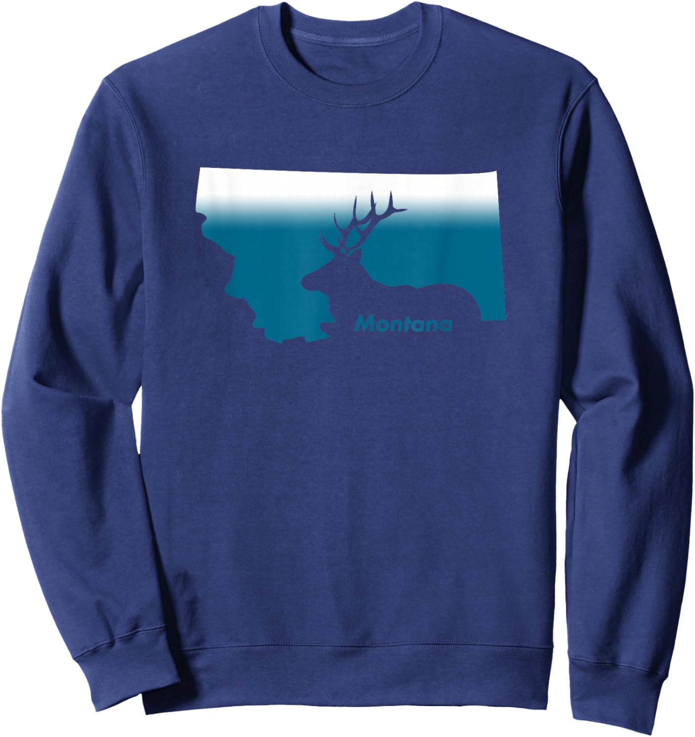 Montana Retro Vintage Outdoors Mountain Graphic Design Sweatshirt - Sweatshirt | Navy