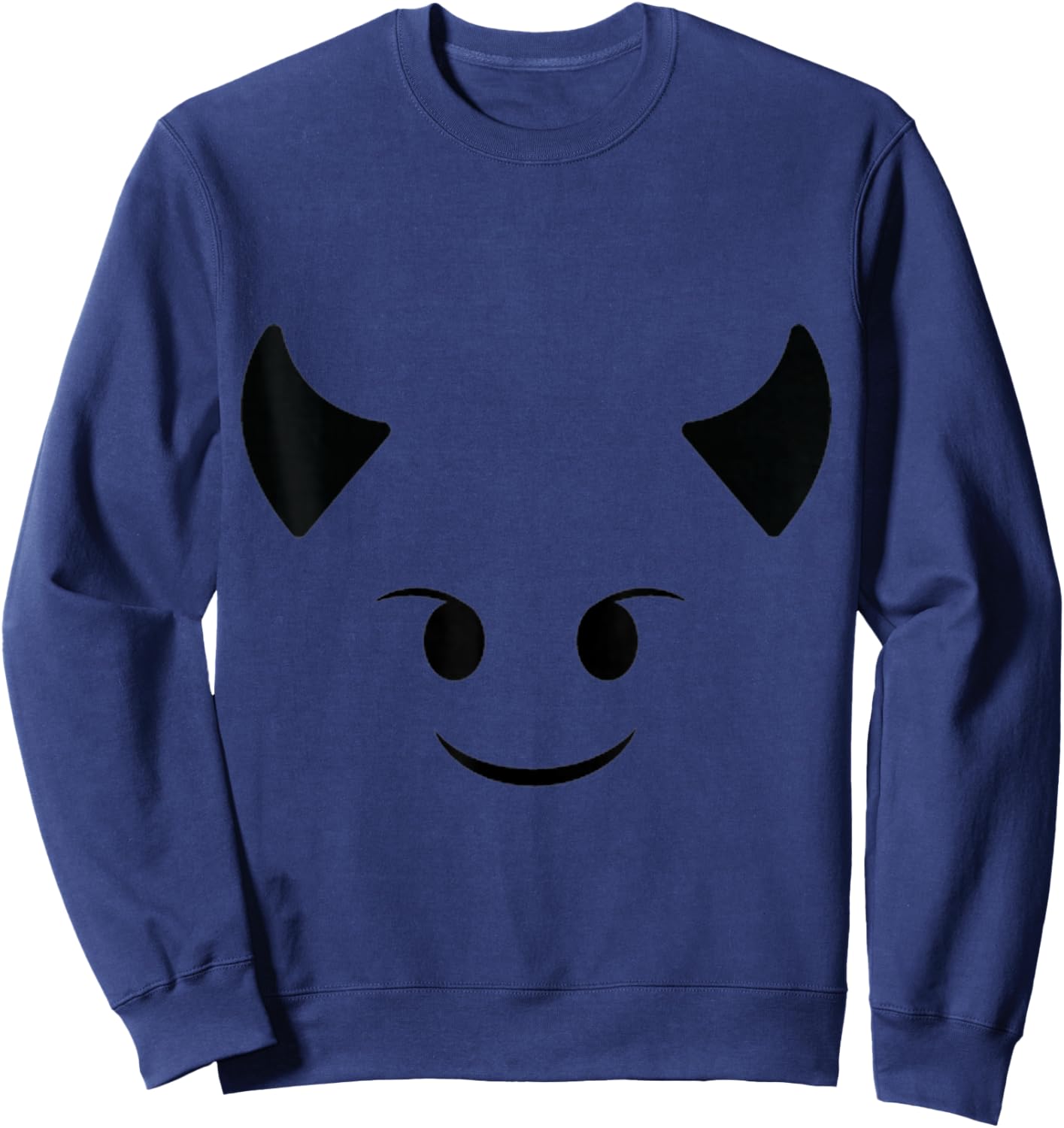 Devil Emoticon Costume Devil Emoticon Shirt Purple Halloween Sweatshirt - Sweatshirt | Navy