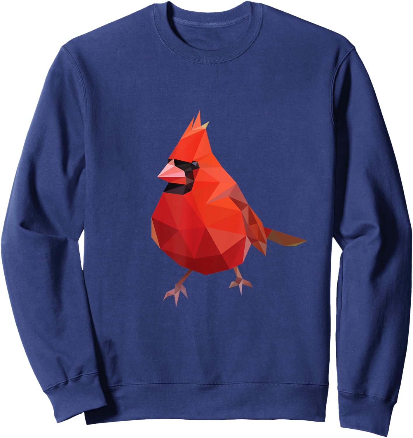 Northern Cardinal Bird Shirt Geometric Bird Lover Birder Sweatshirt - Sweatshirt | Navy