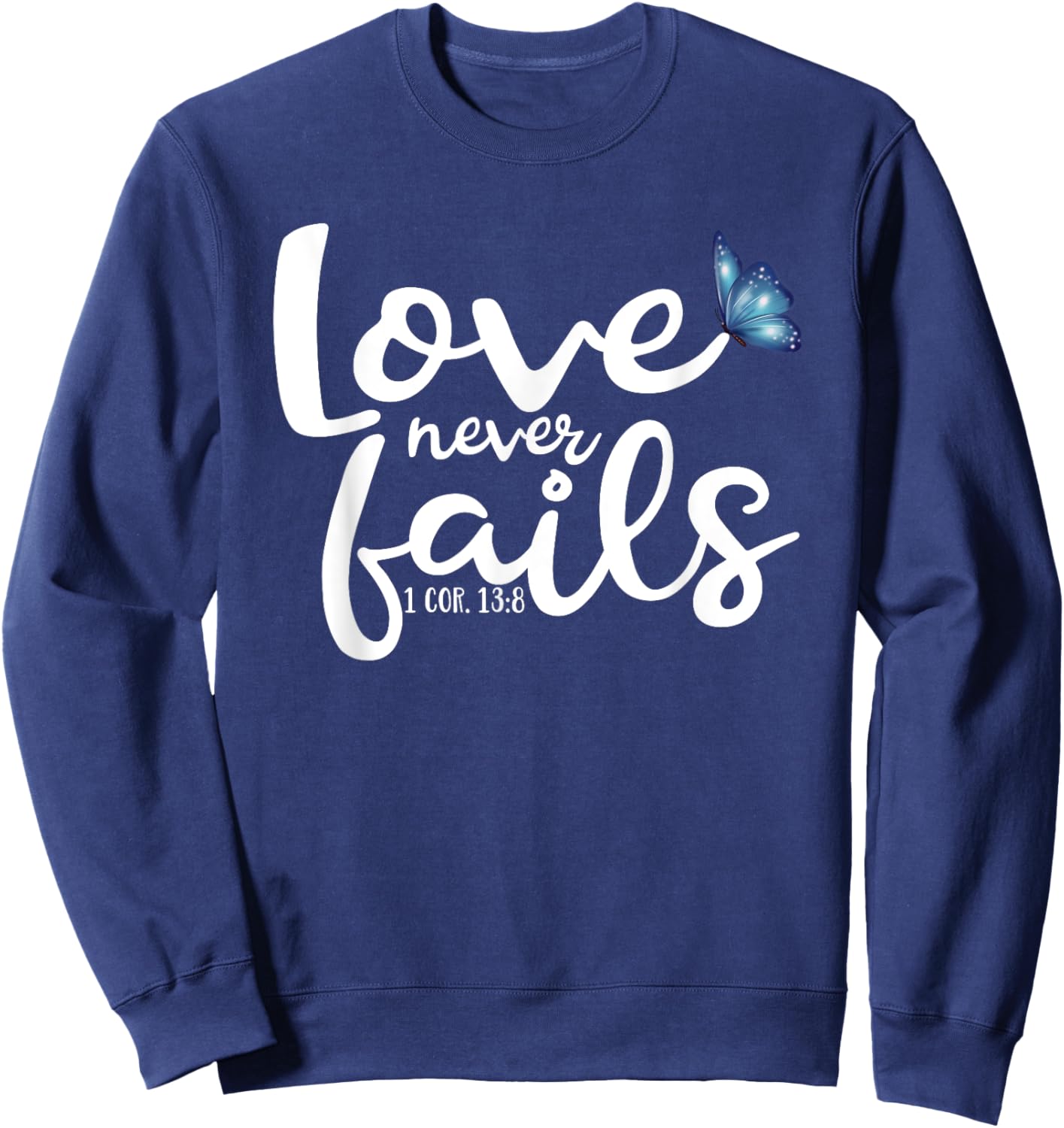 Love Never Fails Butterfly Sweatshirt - Sweatshirt | Navy