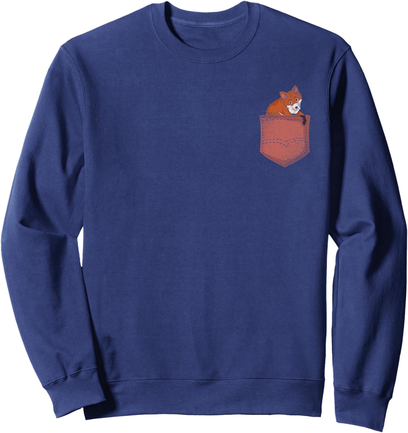Fox Lover Cute Wildlife Pocket Forest Animal Fox Sweatshirt - Sweatshirt | Navy