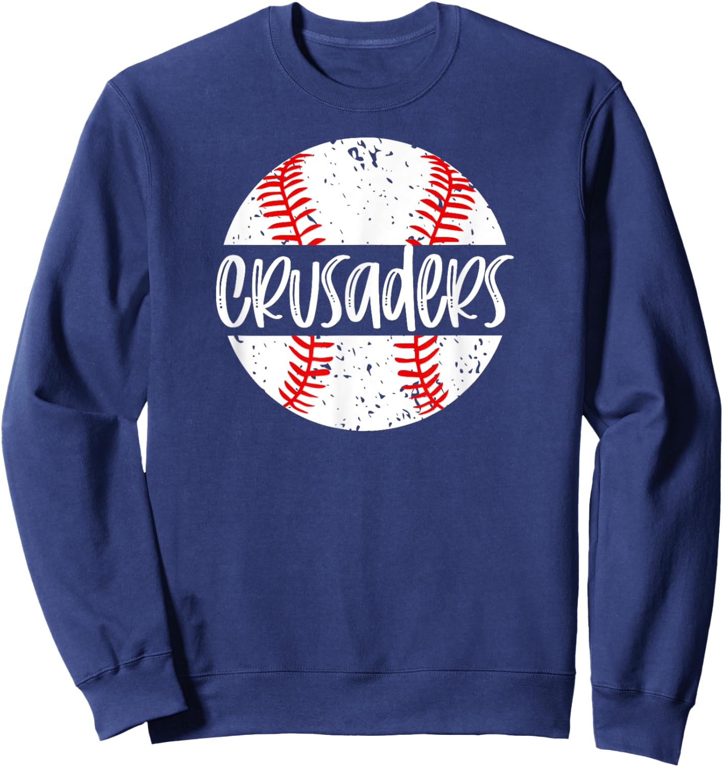 Crusaders Baseball Team Mascot School Spirit Game Day Sweatshirt - Sweatshirt | Navy