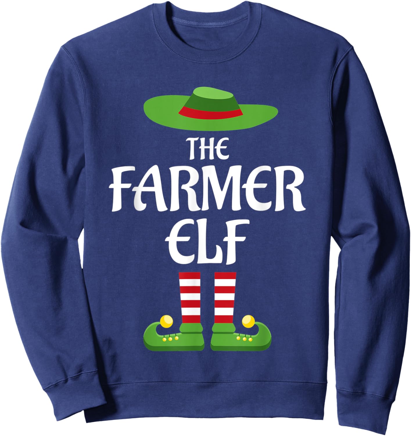 Farmer Elf Family Matching Group Christmas Sweatshirt - Sweatshirt | Navy