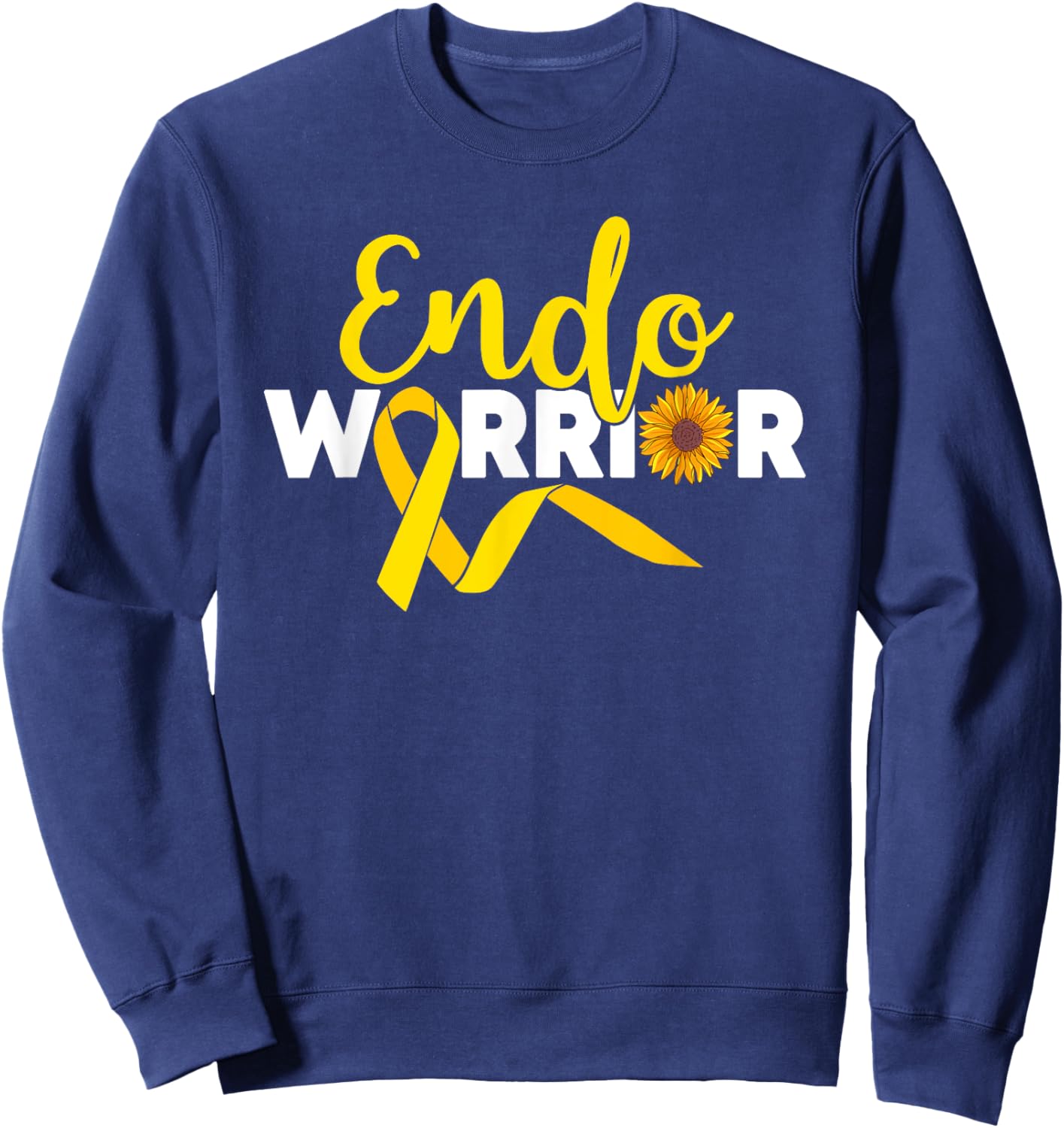 Endo Warrior Endometrium Endometriosis Awareness Sweatshirt - Sweatshirt | Navy