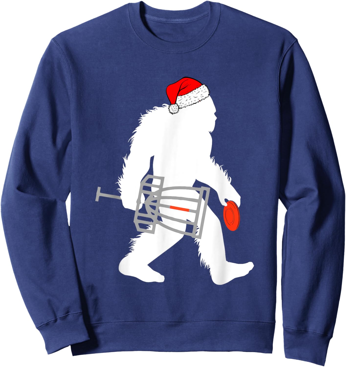 Bigfoot Santa Disc Golf Christmas Disc Golfer Xmas Pajamas Sweatshirt - Sweatshirt | Navy