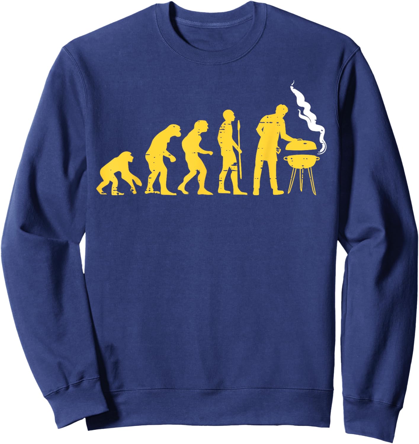 Human Evolution Grilling Funny Bbq Meat Smoking Grill Master Sweatshirt - Sweatshirt | Navy