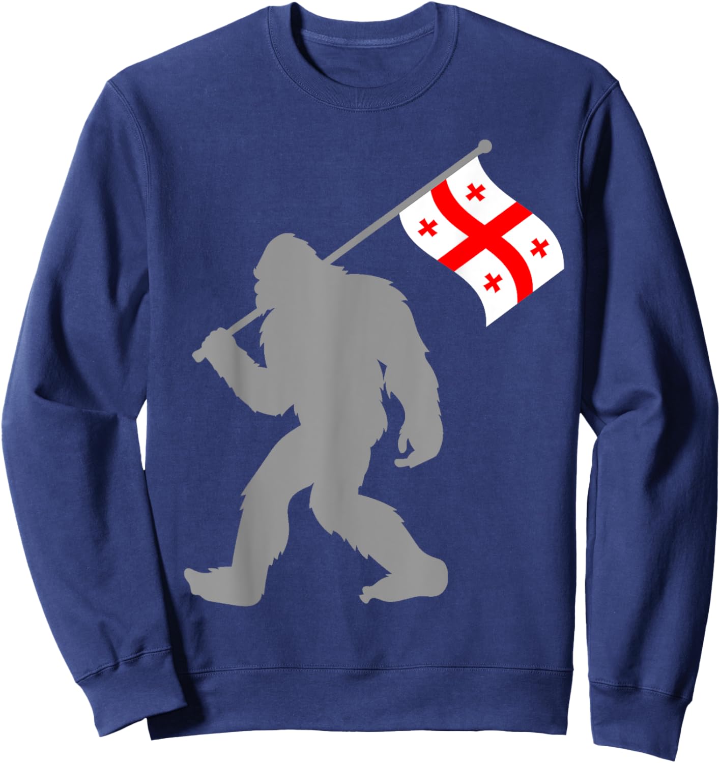 Sak’art'velo or Georgian Flag on Georgia Flag Sweatshirt - Sweatshirt | Navy