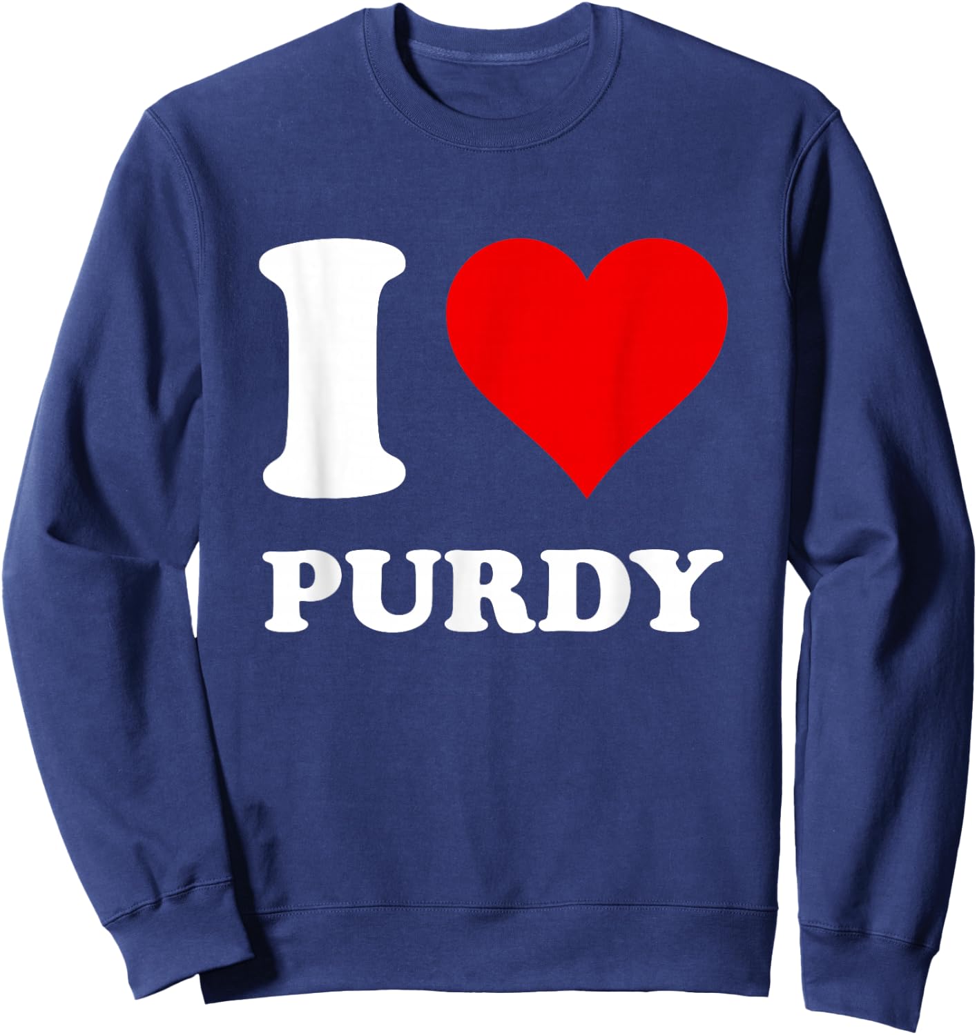 Red Heart I Love Purdy Sweatshirt - Sweatshirt | Navy