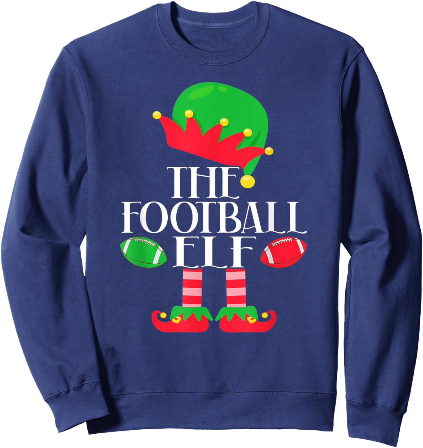 The Football Elf Christmas Party Pajama Costume Sweatshirt - Sweatshirt | Navy