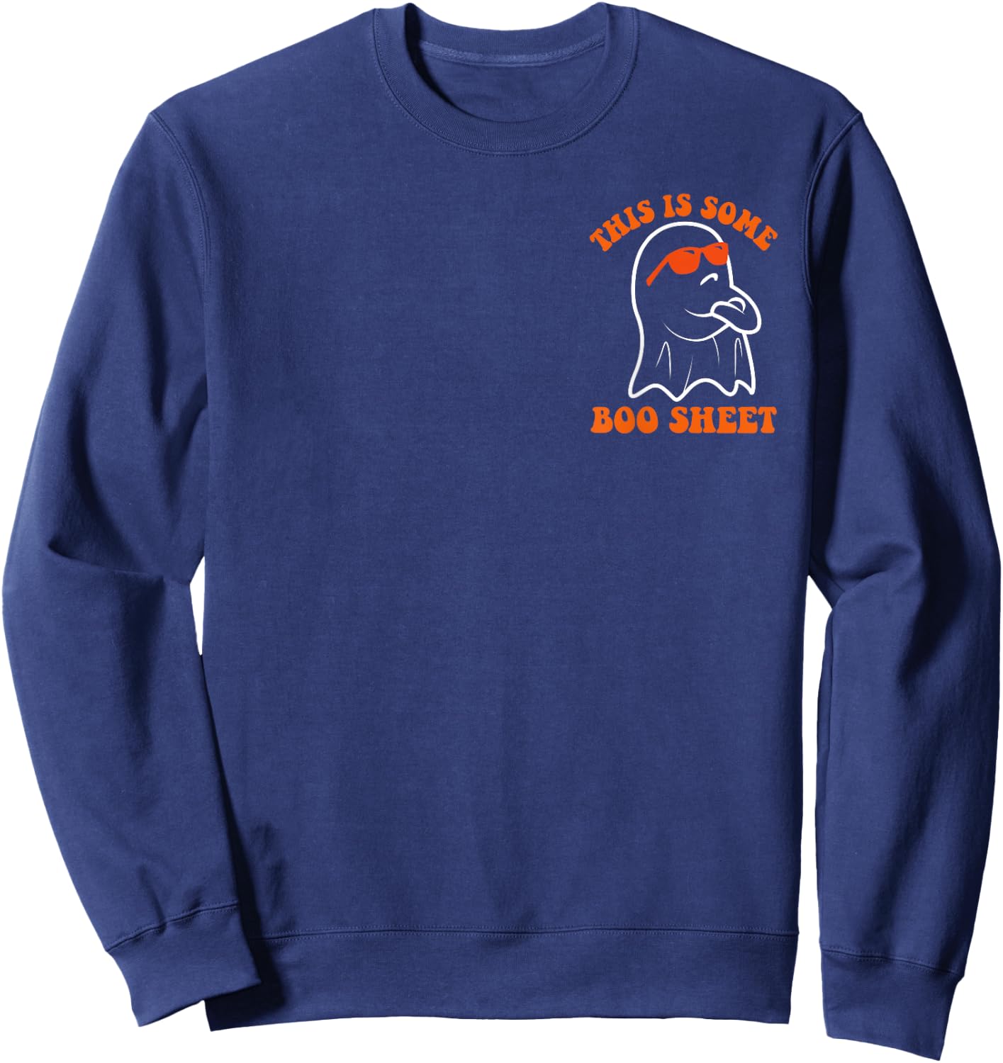 This Is Some Boo Sheet Funny Ghost Halloween Costume Retro Sweatshirt - Sweatshirt | Navy