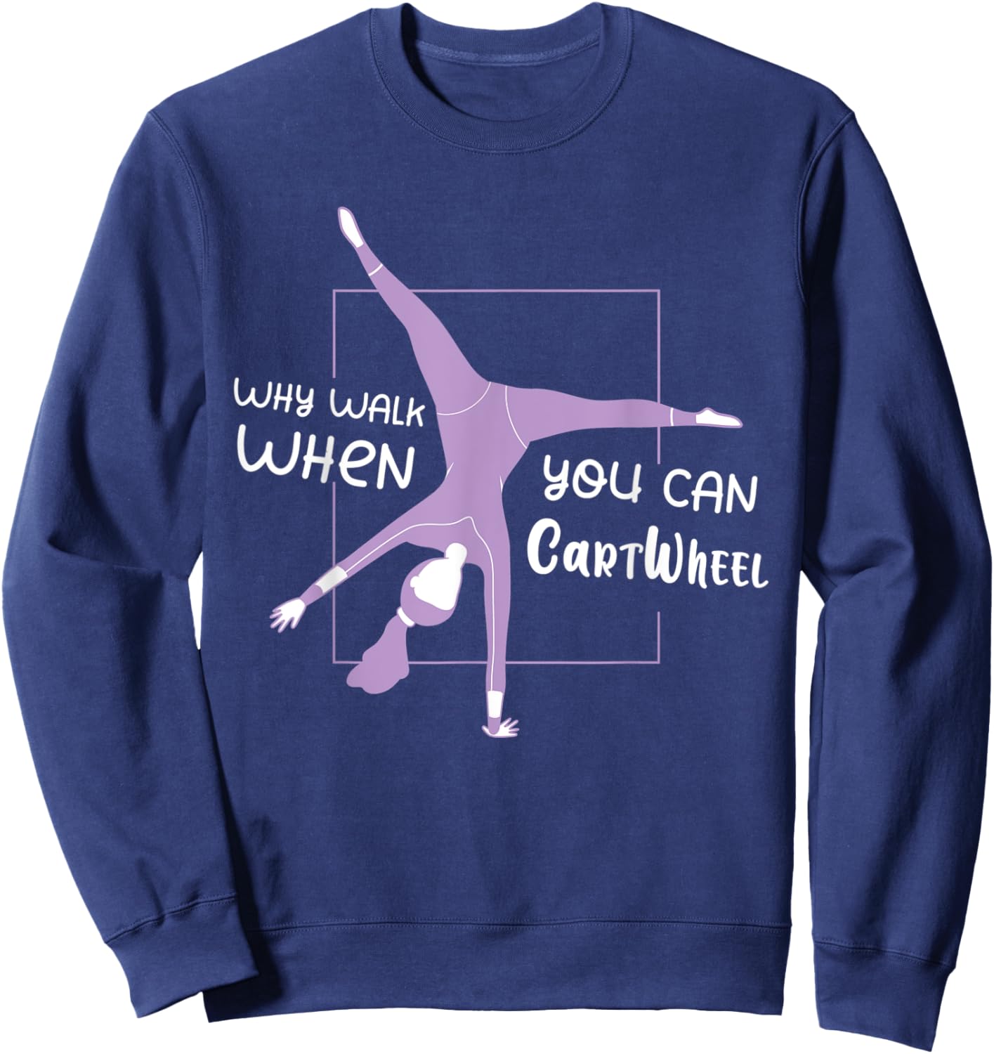 Gymnastics USA American Flag - Cartwheel Tumbling Funny Girl Sweatshirt - Sweatshirt | Navy