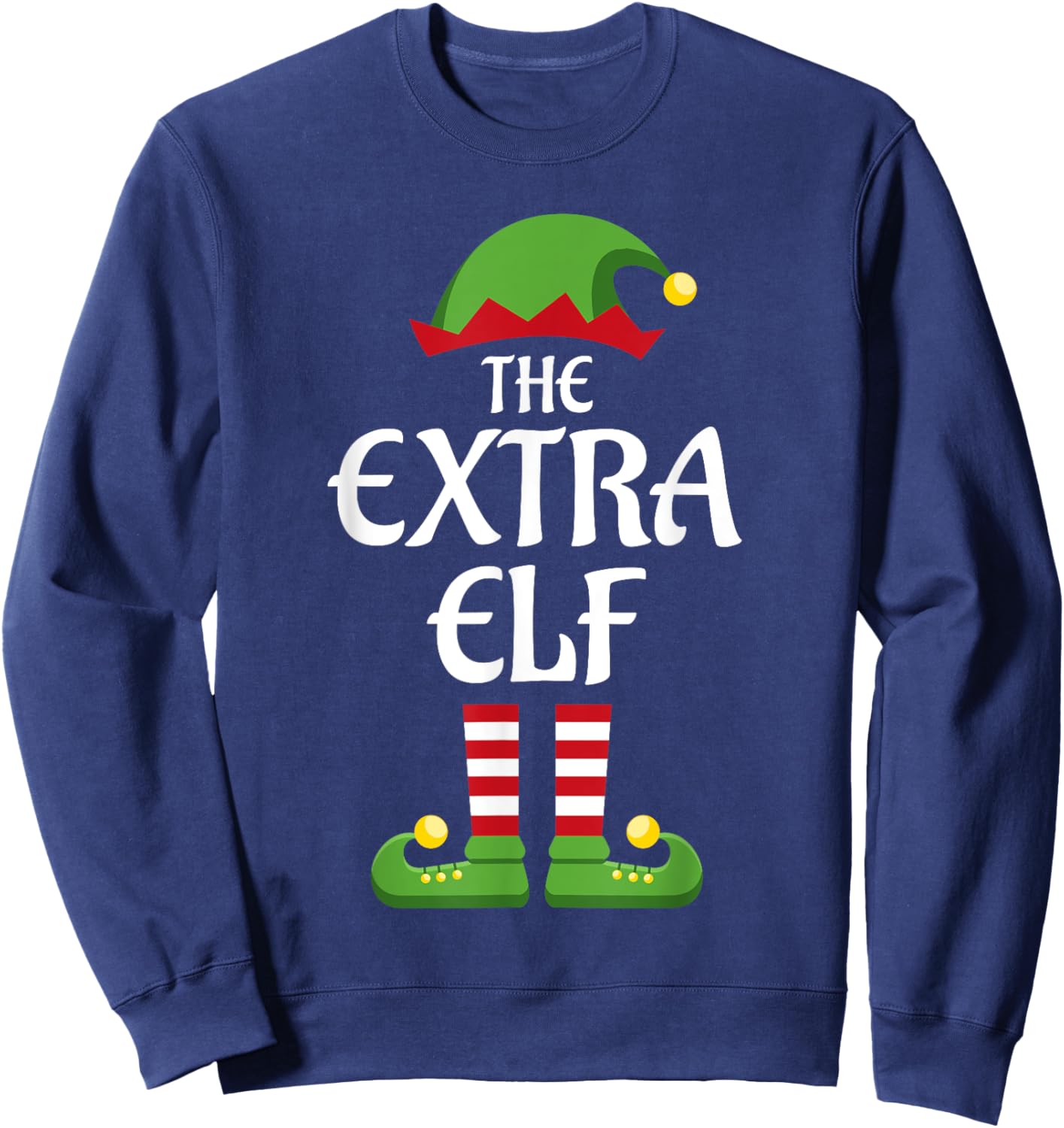 Extra Elf Family Matching Group Christmas Sweatshirt - Sweatshirt | Navy