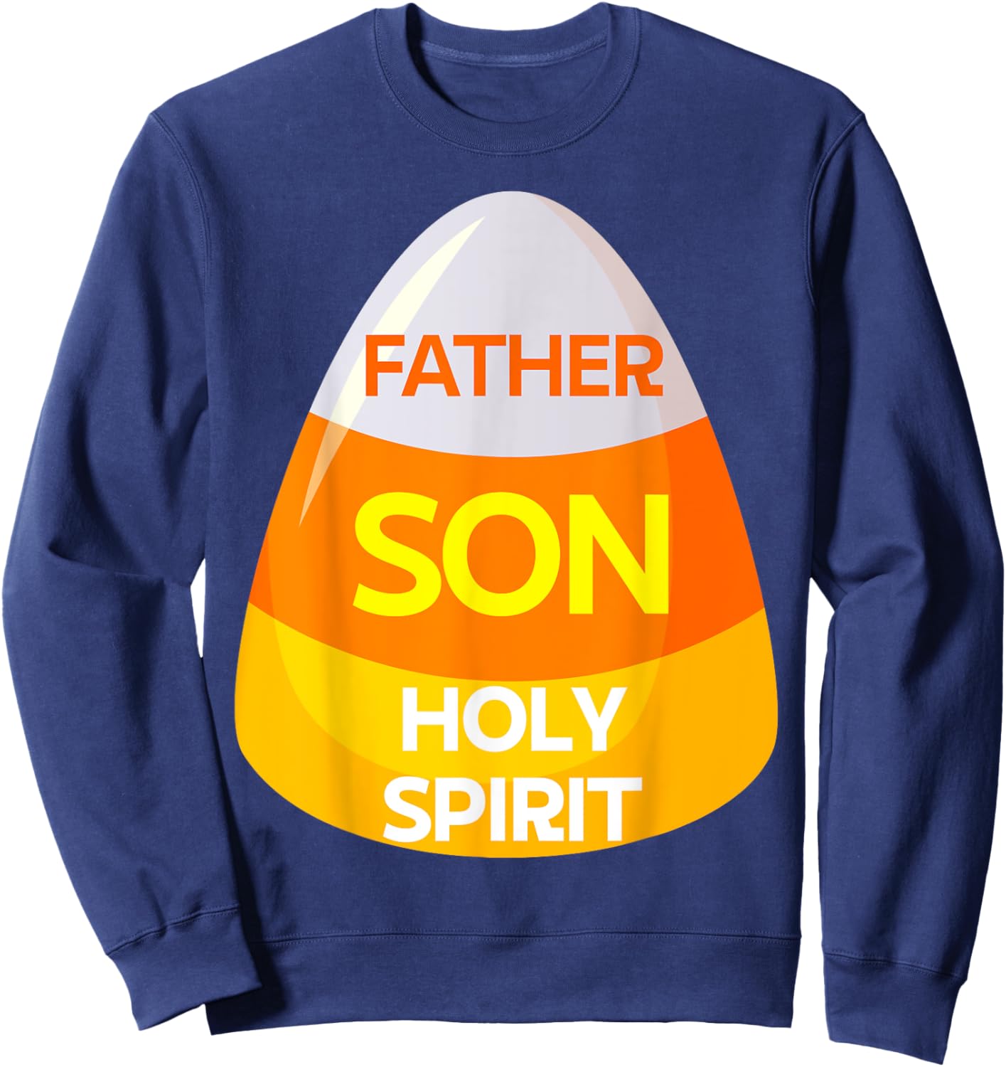 Jesus Christian Trinity Candy Corn Costume Halloween Candy Sweatshirt - Sweatshirt | Navy