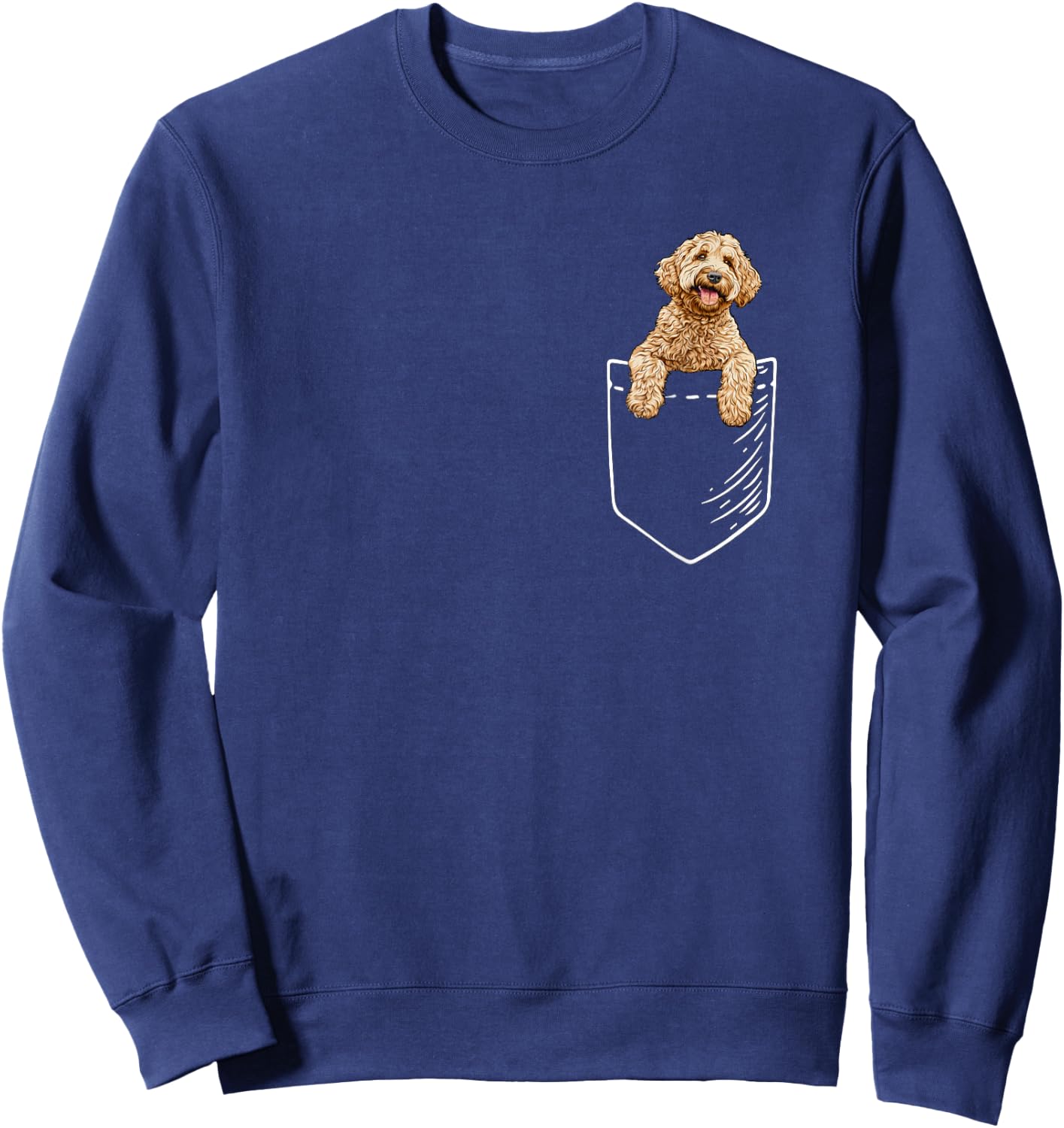 Funny Pocket Kids Goldendoodle Doodle Lover Sweatshirt - Sweatshirt | Navy