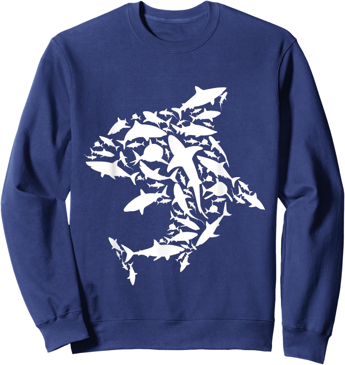 White Sharks - Marine Biologist Shark Lovers Science Sweatshirt - Sweatshirt | Navy