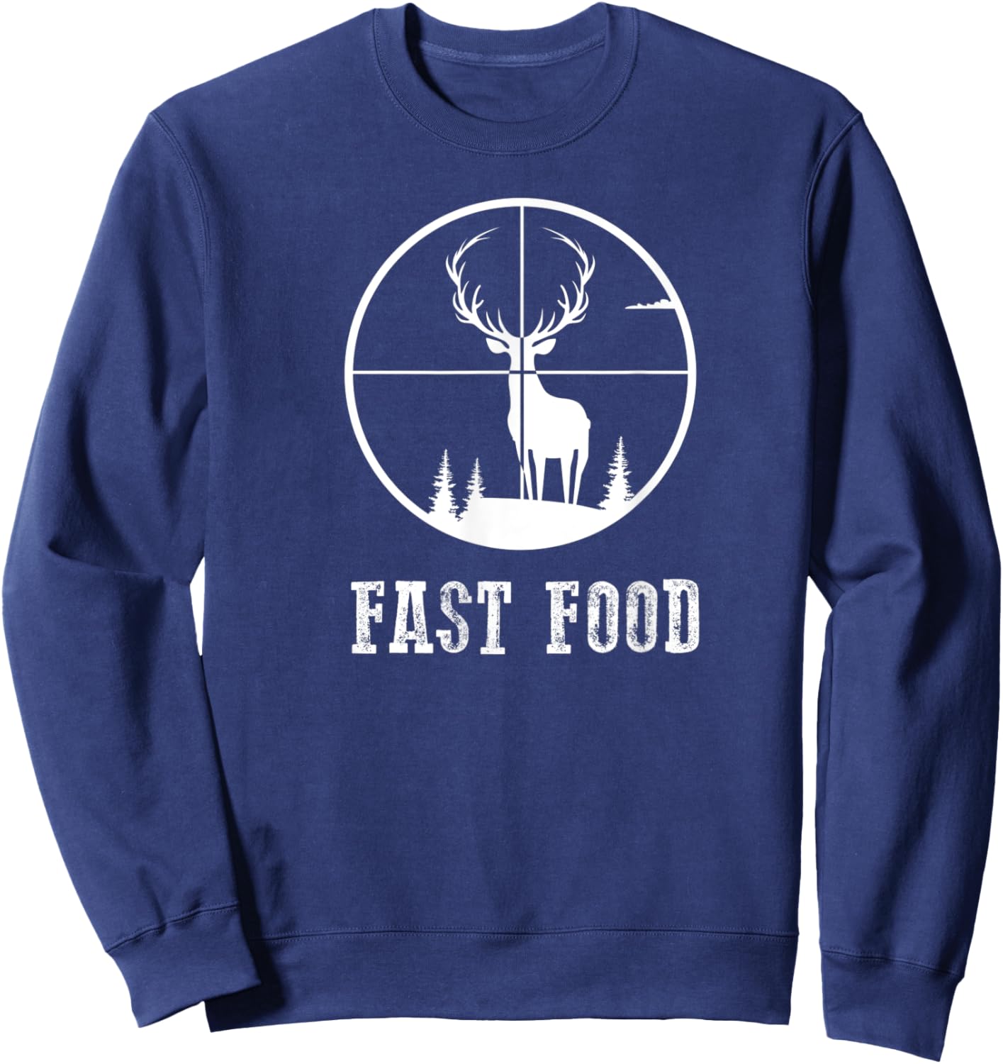 Deer Bow Funny Hunter Fast Food Hunting Gift Sweatshirt - Sweatshirt | Navy