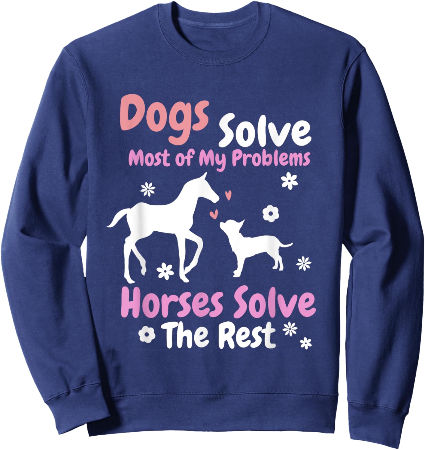 Dog And Horse Lover Art Equestrian Sweatshirt - Sweatshirt | Navy