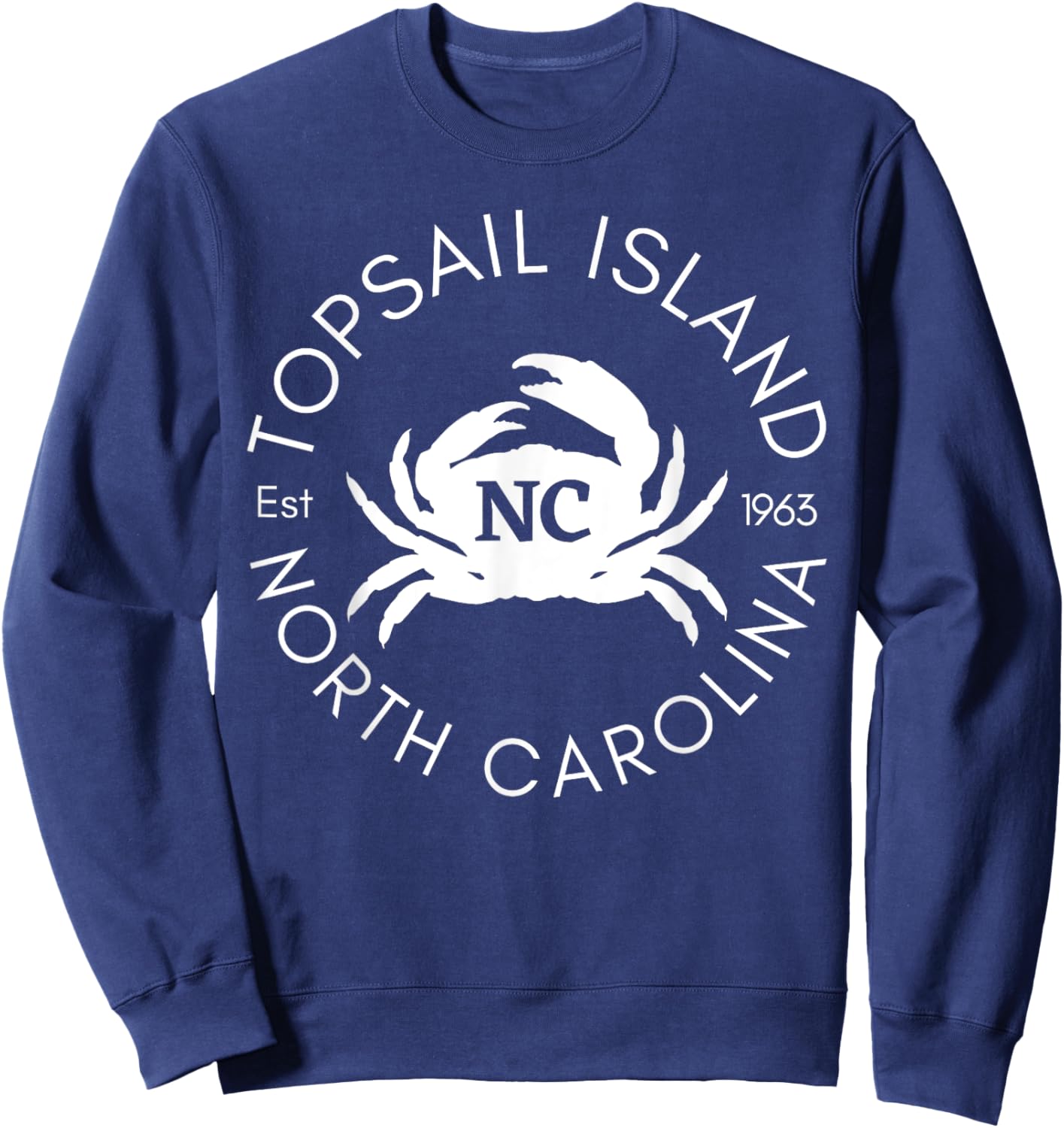 Topsail Island North Carolina Crab Beach Ocean Summer Sweatshirt - Sweatshirt | Navy