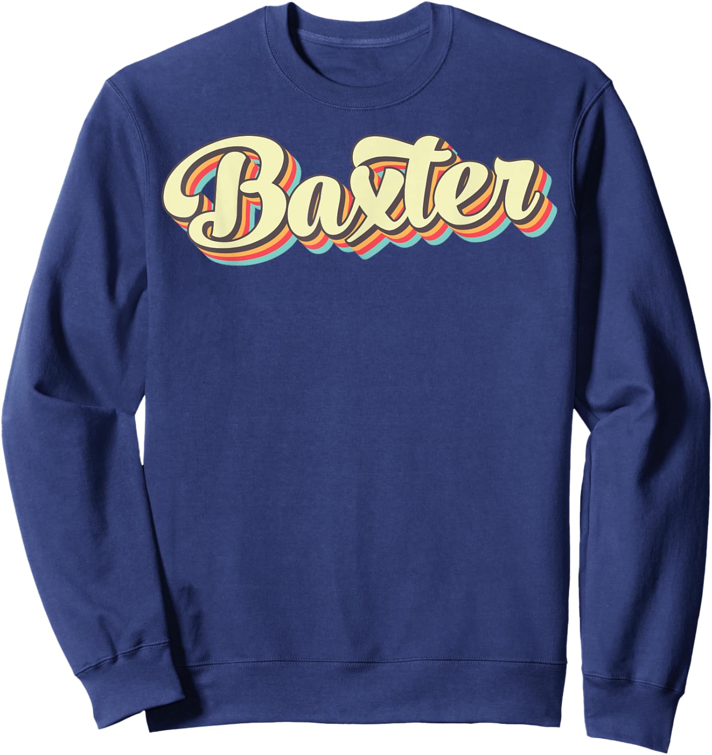 Baxter Retro Art Baseball Font Vintage Sweatshirt - Sweatshirt | Navy