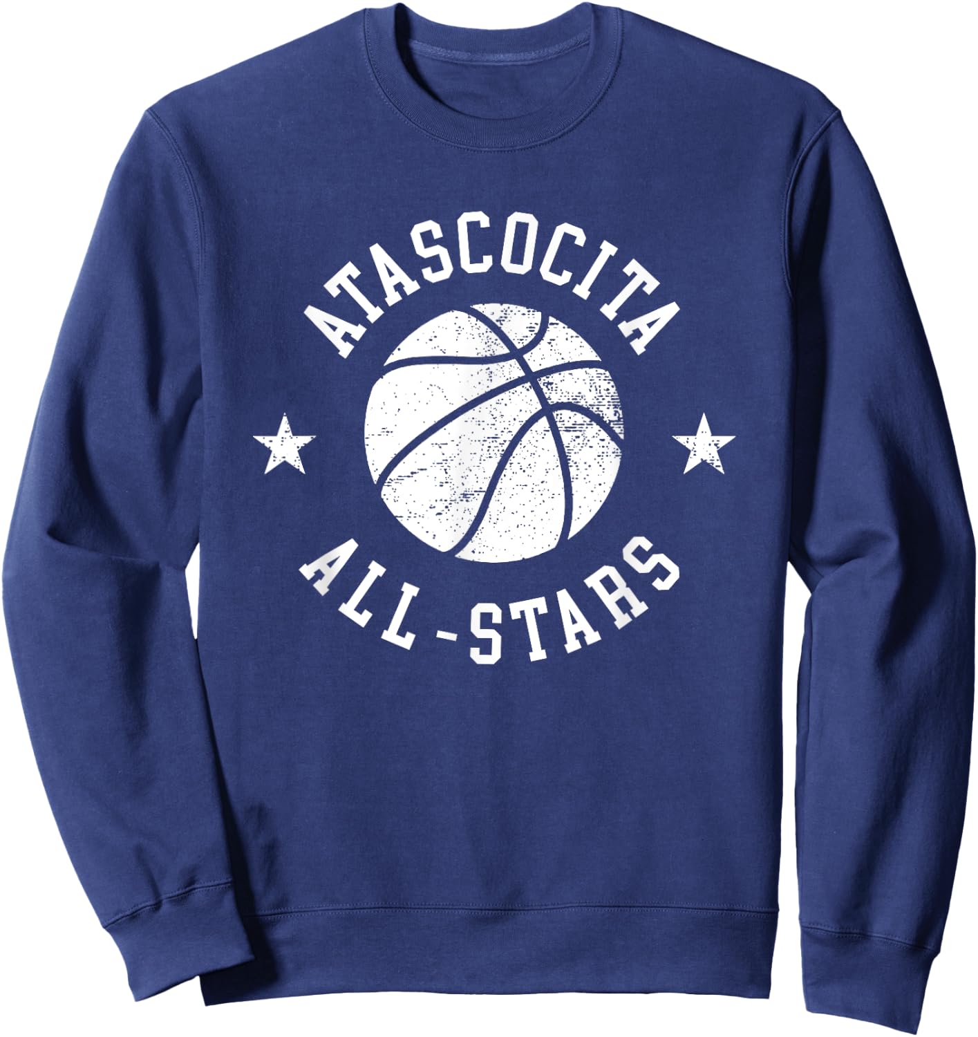 Atascocita Vintage All-Stars Retro 80s Basketball Sweatshirt - Sweatshirt | Navy