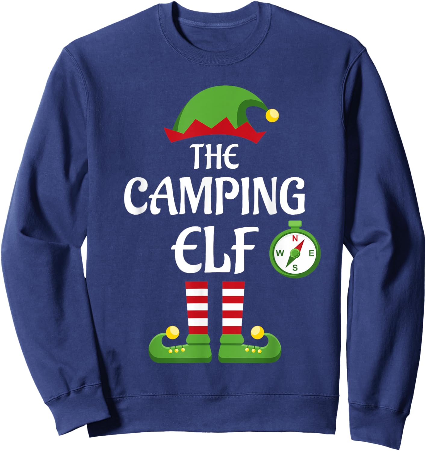 Camping Elf Family Matching Group Christmas Sweatshirt - Sweatshirt | Navy