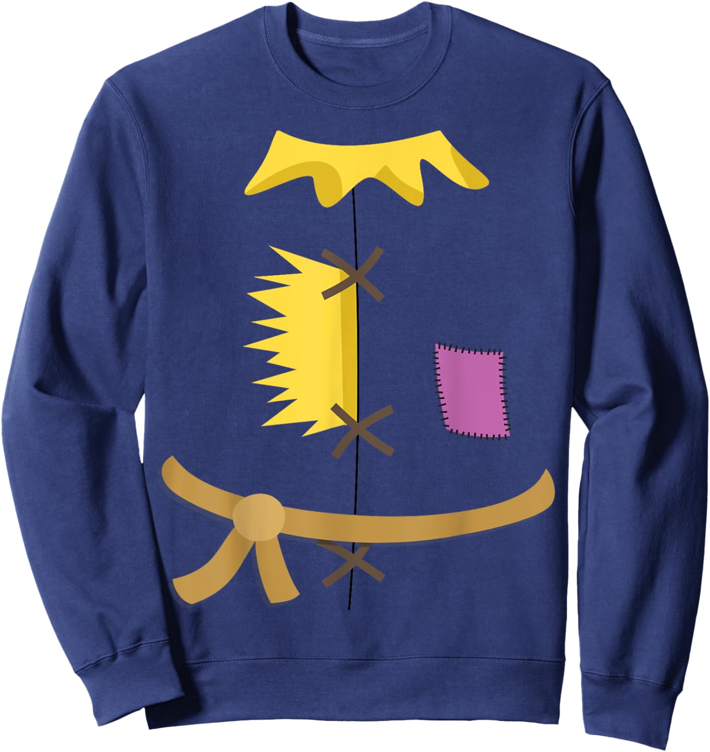 Scarecrow Costume Halloween Wizard of Oz Patch Vintage Sweatshirt - Sweatshirt | Navy