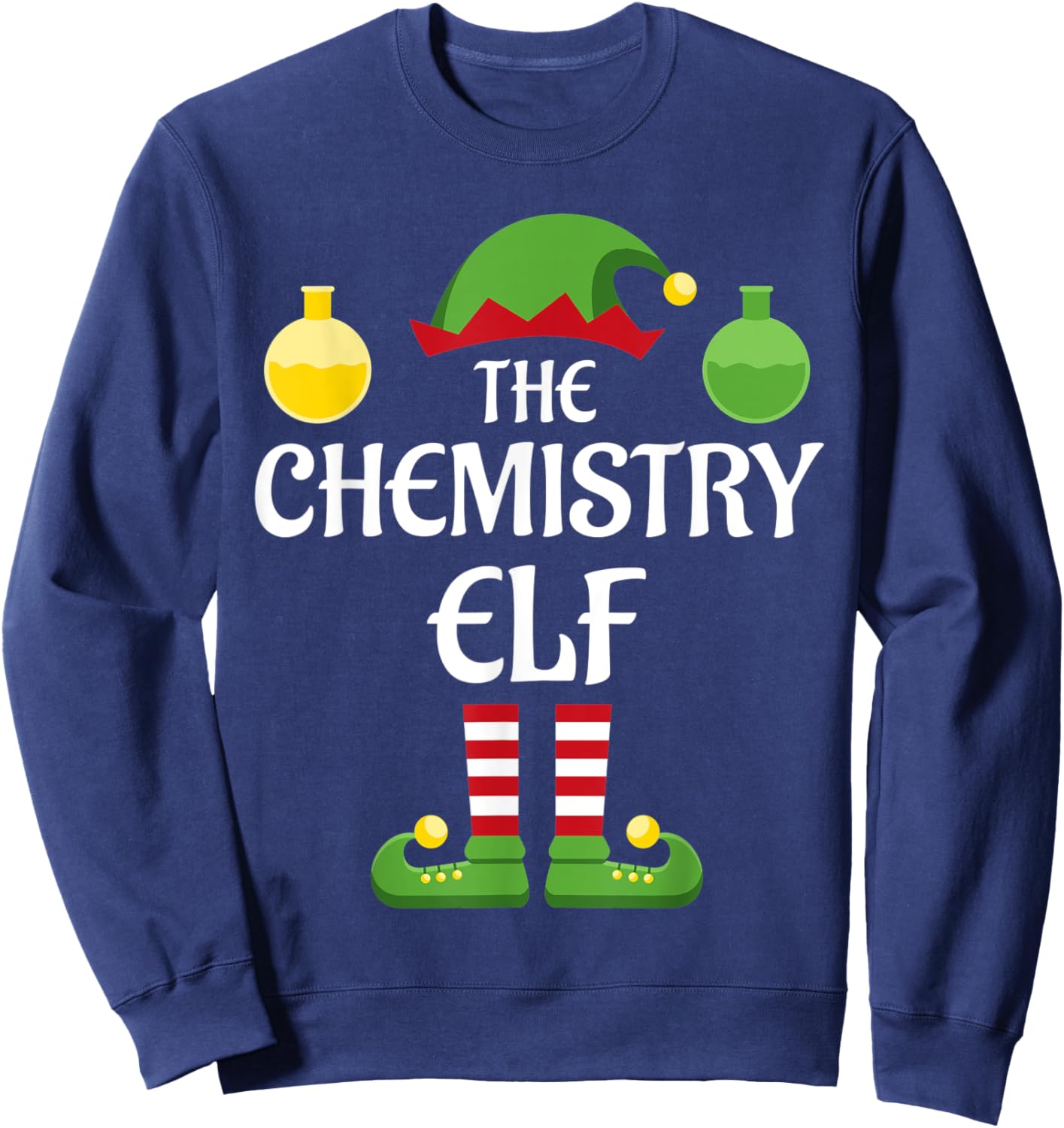 Chemistry Elf Family Matching Group Christmas Science Sweatshirt - Sweatshirt | Navy