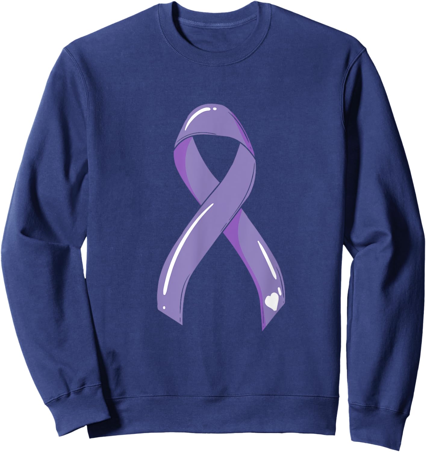 Cancer Awareness Ribbon Lavender Cancer Survivor Fight Chemo Sweatshirt - Sweatshirt | Navy