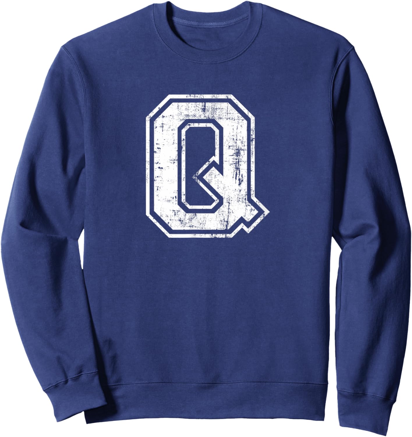 Letter Q Uppercase Alphabet Initial School College Varsity Sweatshirt - Sweatshirt | Navy