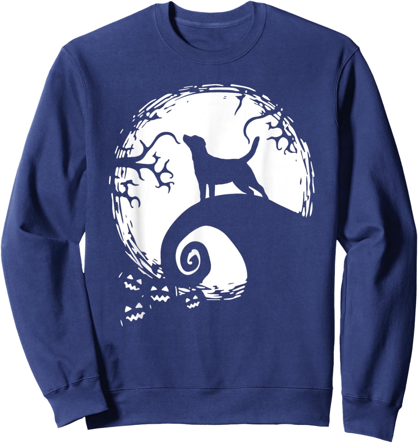Labrador Retriever And Moon Halloween Sweatshirt - Sweatshirt | Navy