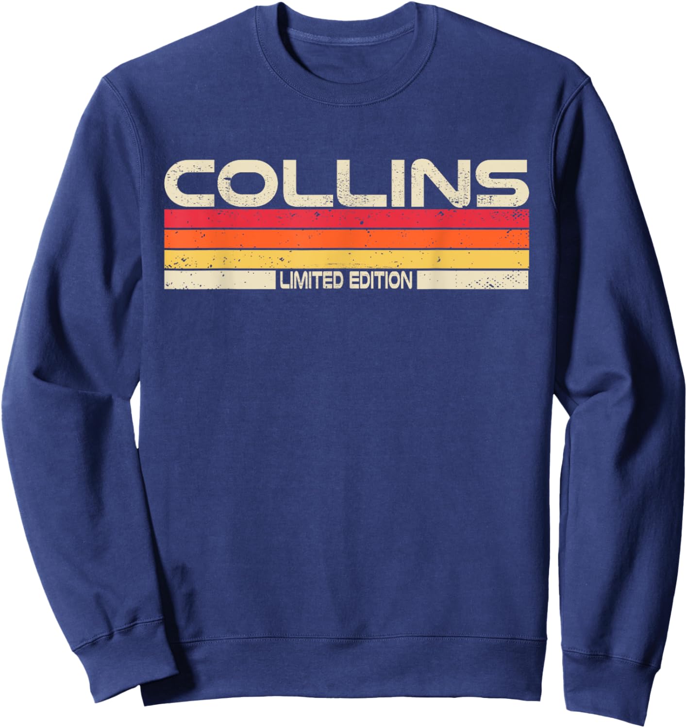 Collins Surname Birthday Family Reunion 80s 90s Sunset Sweatshirt - Sweatshirt | Navy