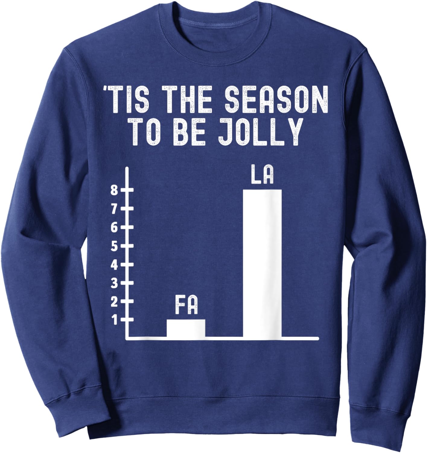 Fa La 8 Funny Math Pun, Math Teacher Christmas Sweatshirt - Sweatshirt | Navy