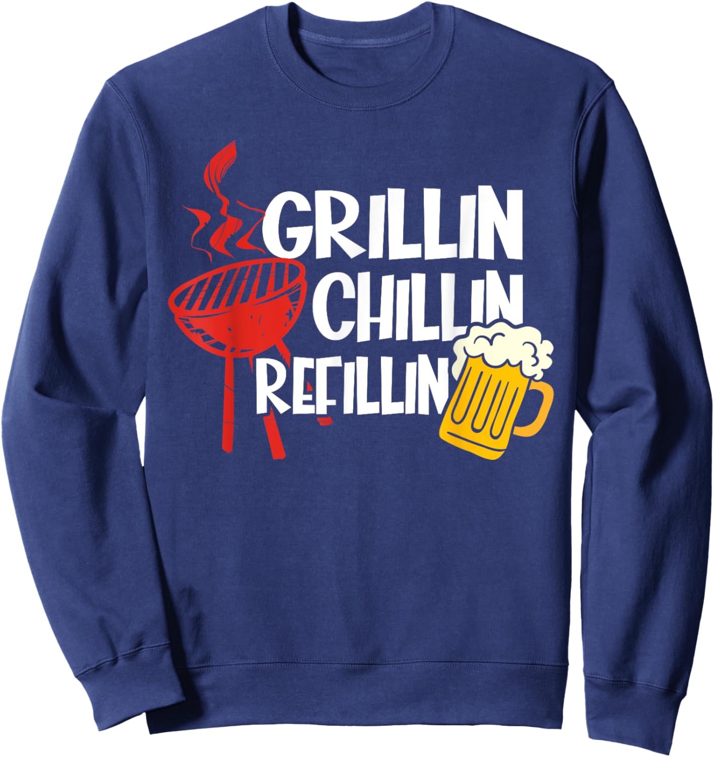 Barbecue Chilling Refill - Vintage Grill Dad Papa Sweatshirt - Sweatshirt | Navy