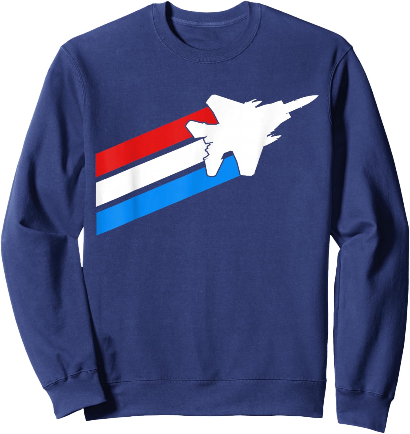 F-15 Eagle Patriotic Flag Military Jet Fighter Sweatshirt - Sweatshirt | Navy