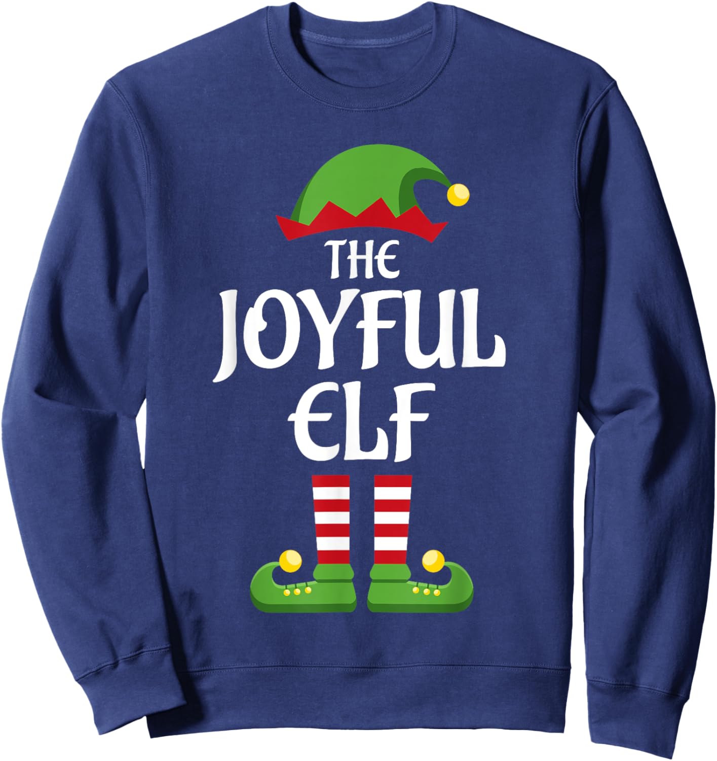 Joyful Elf Family Matching Group Christmas Sweatshirt - Sweatshirt | Navy
