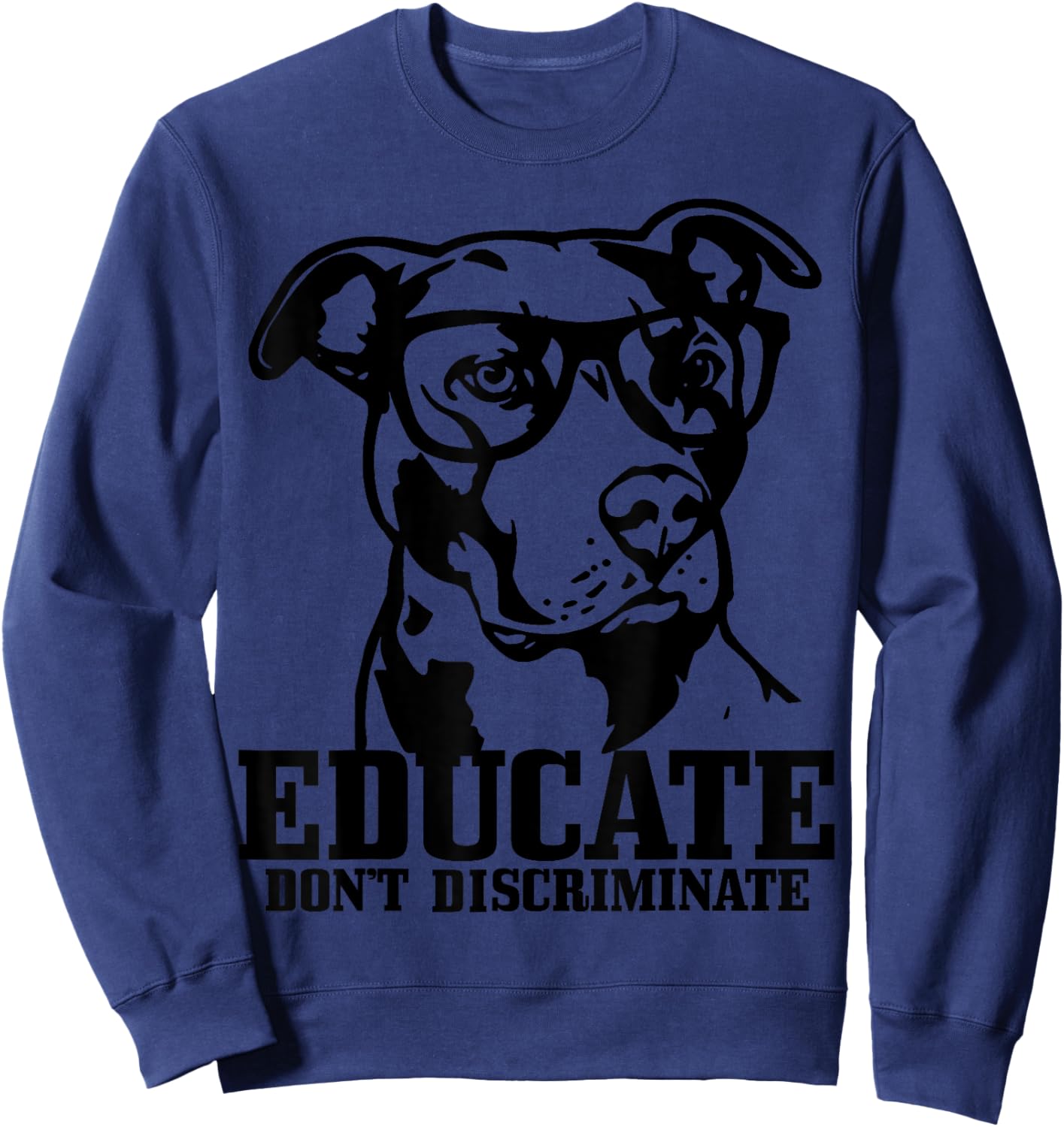 Pitbull Funny Dog Pitbull Mama Papa Sweatshirt - Sweatshirt | Navy