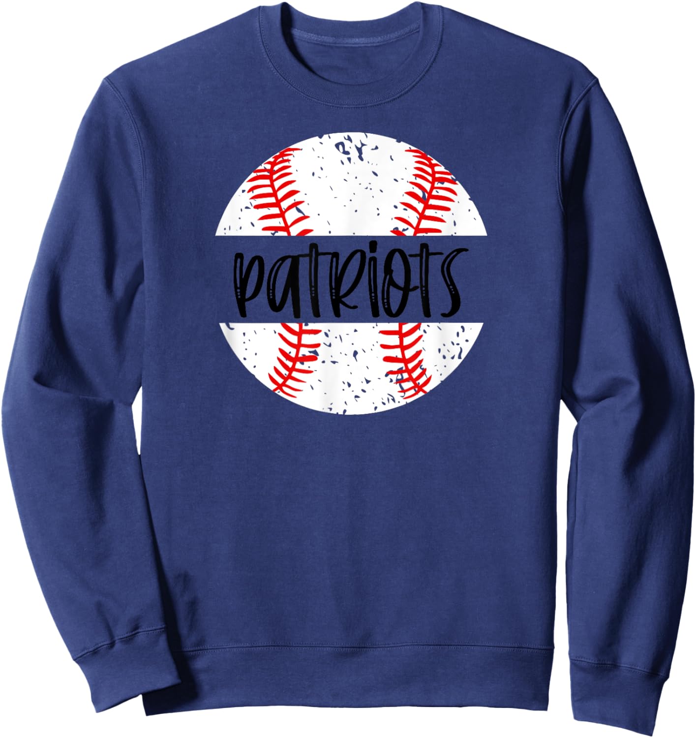 Patriots Baseball Team Mascot School Spirit Game Day Sweatshirt - Sweatshirt | Navy