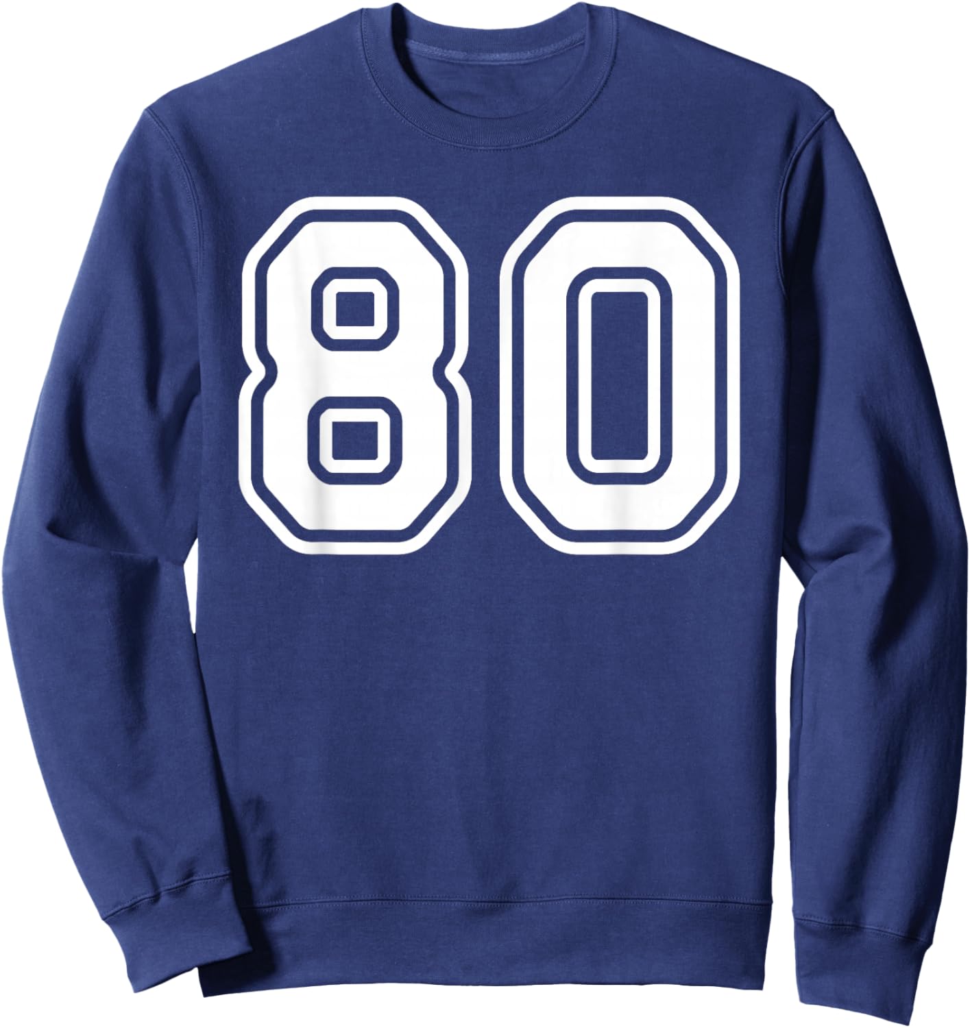 Number #80 Sport Varsity Number Sweatshirt - Sweatshirt | Navy