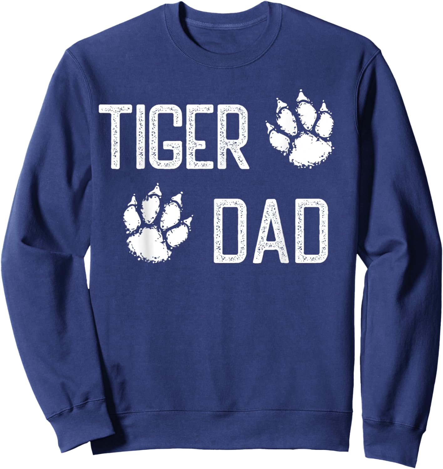 Halloween Tiger dad paw print footprint tigers lover cute Sweatshirt - Sweatshirt | Navy