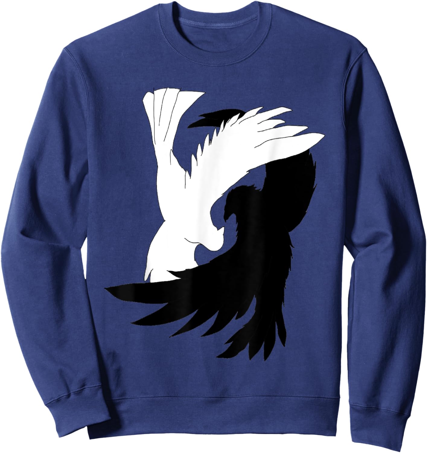 Love Birds shirt Raven Crow Dove Yin Yang Shi Sweatshirt - Sweatshirt | Navy