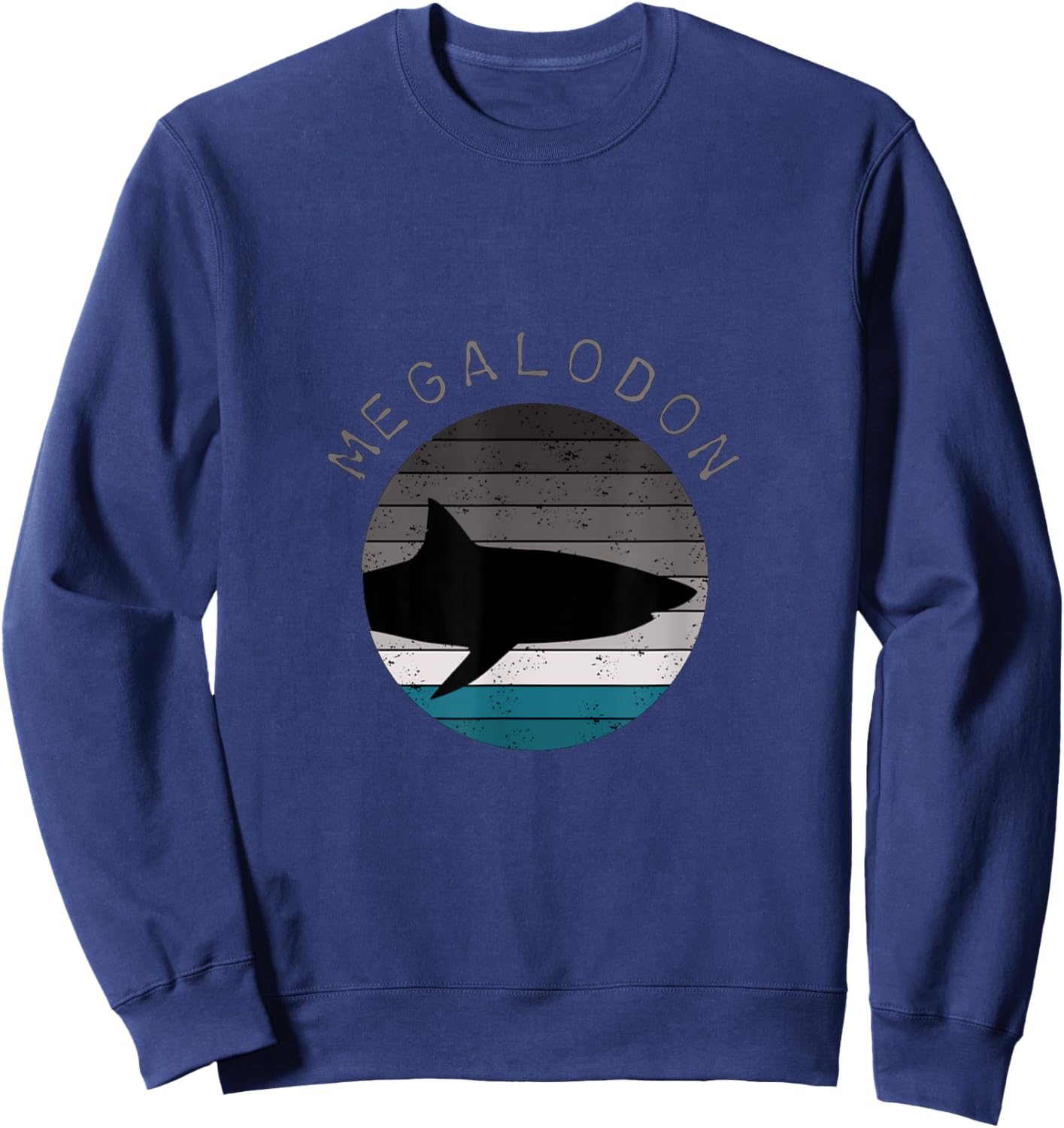 Megalodon Great White Shark Sweatshirt - Sweatshirt | Navy