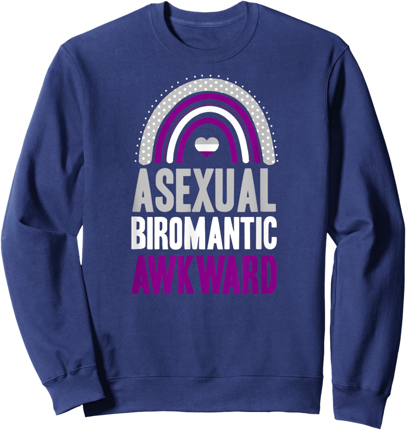 Asexual Biromantic Awkward Asexual Pride Bohemian Rainbow Sweatshirt - Sweatshirt | Navy