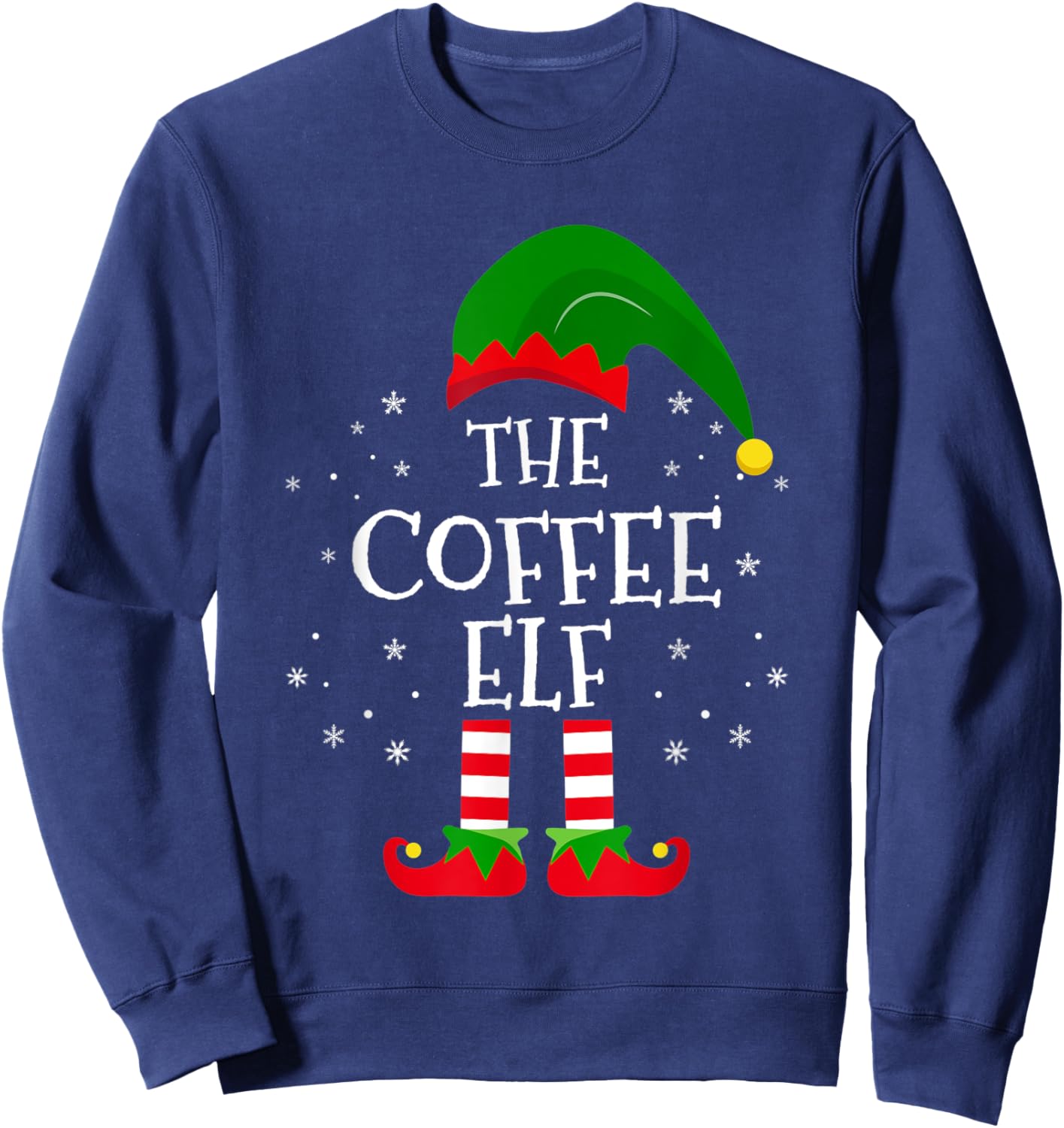 The Coffee Elf Matching Family Christmas Party Pajama Funny Sweatshirt - Sweatshirt | Navy